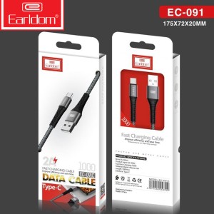 کابل USB به Type-C ارلدام مدل EC-091C طول 1 متر