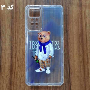 قاب ژله ای شفاف محافظ لنز دار خرسی موبایل شیائومی Redmi Note 11