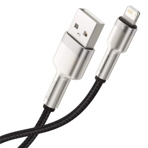 کابل شارژ USB به لایتنینگ بیسوس مدل Cafule Metal CALJK-B01 طول 2 متر توان 2.4 آمپر