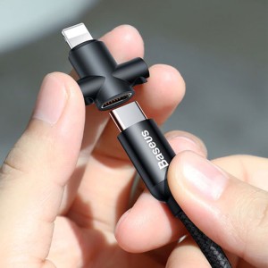 کابل تبدیل USB به Type-C/لایتنینگ بیسوس مدل CALUTC-01 طول 0.23 متر 2.4 آمپر
