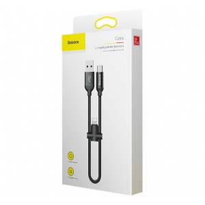 کابل تبدیل USB به USB-C/لایتنینگ باسئوس مدل CALUTC-01 طول 0.23 متر