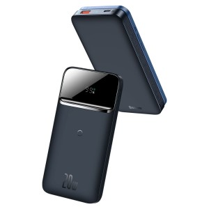 پاوربانک بی سیم مگنتی بیسوس مدل Magnetic Wireless PPCXW10 ظرفیت 10000 میلی‌آمپر توان 20 وات