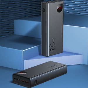 پاوربانک بیسوس مدل Adaman Metal PPIMDA-C0A ظرفیت 30000 میلی آمپر توان 22.5 وات