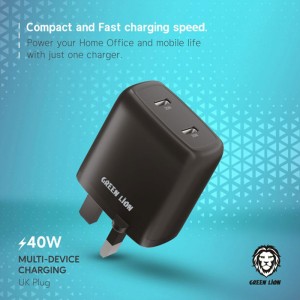 شارژر دیواری گرین لاین مدل GNWC2PD40WBK توان 40 وات