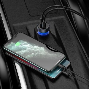 شارژر فندکی باسئوس مدل TZCCKX-0G با کابل Type-C توان 65 وات