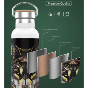فلاسک و قمقمه و کلمن گرین لاین Green Lion Pattern Bottle 600ml