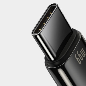 کابل شارژ USB به Type-C بیسوس مدل Tungsten Gold CATWJ-C01 طول 2 متر توان 66 وات