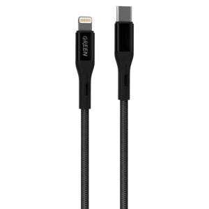 کابل شارژ Type-C به لایتنینگ گرین لاین مدل GNBCTCTLGBK طول 1.2 متر توان 3 آمپر