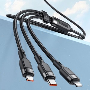 کابل شارژ سه سر مک دودو مدل CA-0930 طول 1.2 متر توان 65 وات