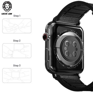 بند چرمی اپل واچ پرودو 44/45 میلی متر Porodo Leather + Silicone Watch Band