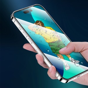 گلس شفاف لبه سیلیکونی گرین لیون 3D Silicone Plus آیفون iPhone 14 Pro