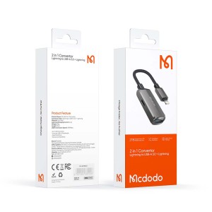 کابل تبدیل لایتنینگ به یو اس بی مک دودو Mcdodo 2 In 1 Convertor Lightning to USB-A 3.0 + Lightning CA-2690