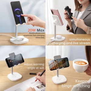 پایه نگهدارنده و شارژر وایرلس رومیزی مک دودو Mcdodo CH-0530 توان 20 وات