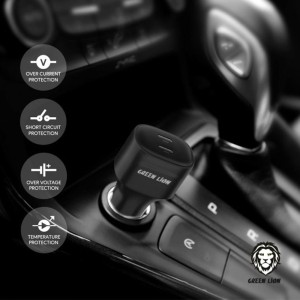 شارژر فندکی دو پورت گرین لاین مدل GNCC2PD45WBK توان 45 وات