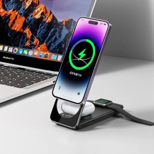 شارژر وایرلس 3 کاره مک دودو Mcdodo CH-1150 3 IN 1 Magnetic Wireless Charger توان 25 وات