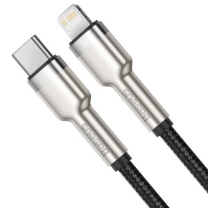 کابل شارژ Type-C به لایتنینگ بیسوس مدل Cafule Metal CATLJK-01 طول 25 سانتی متر توان 20 وات