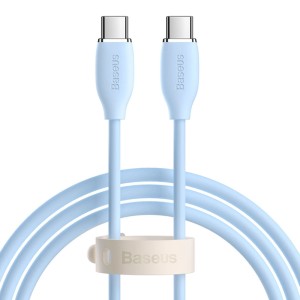 کابل شارژ USB-C به USB-C بیسوس مدل Jelly Liquid Silica CAGD030001 طول 1.2 متر توان 100 وات