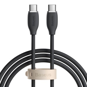 کابل شارژ USB-C به USB-C بیسوس مدل Jelly Liquid Silica CAGD030001 طول 1.2 متر توان 100 وات