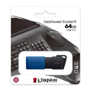 فلش مموری USB 3.2 کینگستون مدل KINGSTON EXODIA M ظرفیت 64 گیگابایت