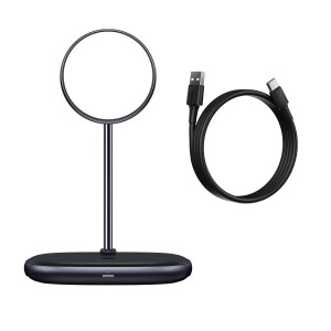 پایه نگهدارنده مگنتی و شارژر وایرلس بیسوس Swan 2-in-1 WXSW-C01 توان 20 وات