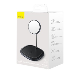 پایه نگهدارنده مگنتی و شارژر وایرلس بیسوس Swan 2-in-1 WXSW-C01 توان 20 وات