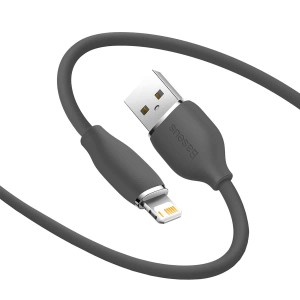 کابل شارژ USB به لایتنینگ بیسوس مدل Jelly Liquid Silica CAGD000001 طول 1.2 متر توان 2.4 آمپر