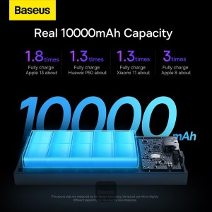 پاوربانک بیسوس مدل Adaman2 Digital Display Fast Charge PPADM2-10 ظرفیت 10000 میلی آمپر توان 30 وات