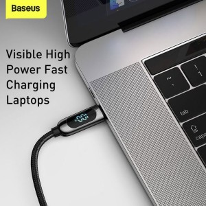 کابل شارژ Type-C به Type-C بیسوس مدل Display Fast Charging CATSK-B01 طول 1 متر توان 100 وات