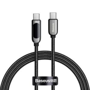 کابل شارژ USB-C به USB-C بیسوس مدل Display Fast Charging CATSK-B01 طول 1 متر توان 100 وات