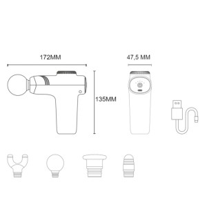 ماساژور شارژی تفنگی یسیدو Yesido Massage Gun MG01