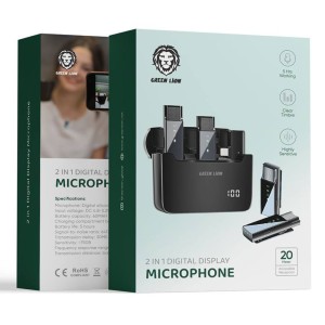 میکروفن بی سیم گرین لاین مدل 2 در 1 نمایشگر دیجیتال لایتنینگ
