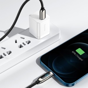 کابل شارژ Type-C به لایتنینگ بیسوس مدل Display Fast Charging CATLSK-01 طول 1 متر توان 20 وات