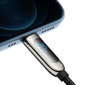کابل شارژ Type-C به لایتنینگ بیسوس مدل Display Fast Charging CATLSK-01 طول 1 متر توان 20 وات