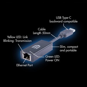 کابل تبدیل Type-C به ETHERNET دایو مدل DAIYO CP2703