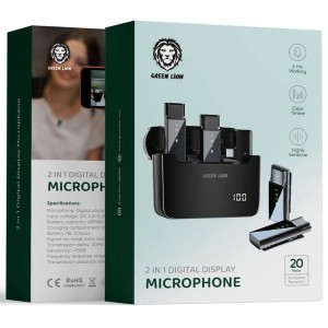 میکروفن بی سیم گرین لاین مدل 2 در 1 نمایشگر دیجیتال تایپ سی