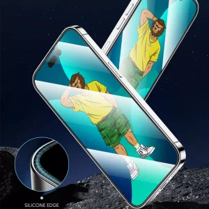 گلس شفاف لبه سیلیکونی گرین لاین 3D Silicone Plus آیفون iPhone 15