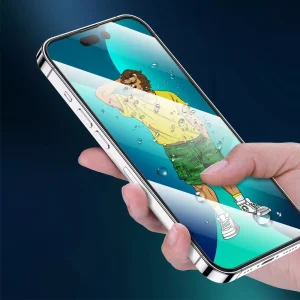 گلس شفاف لبه سیلیکونی گرین لاین 3D Silicone Plus آیفون iPhone 15 Pro