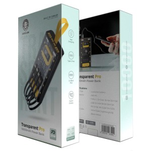 پاوربانک گرین لاین مدل Transparent Pro ظرفیت 10000 میلی آمپر توان 20 وات