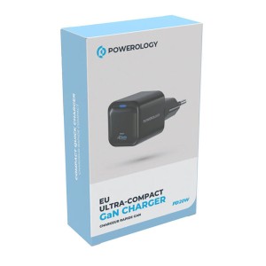 شارژر دیواری پاورولوژی مدل EU Ultra-Compact GaN Charger PWCUQC015 توان 20 وات