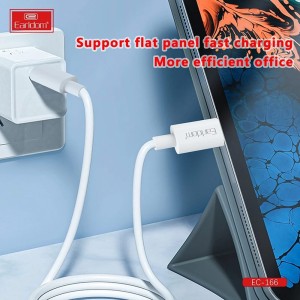 کابل شارژ دوسر تایپ سی ارلدام مدل EC-166C طول 1 متر توان 60 وات