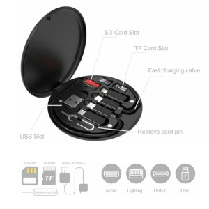 کابل تبدیل Type-C به Type-C / لایتنینگ / USB / micro USB ارلدام مدل TC20 طول 0.29 متر توان 60 وات