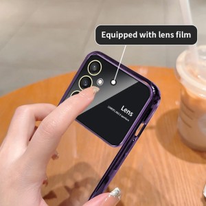 قاب ژله ای شفاف دور رنگی Lens محافظ لنزدار سامسونگ A34