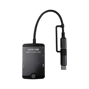 هاب تایپ سی/لایتنینگ 5 پورت گرین لاین Green Lion 5 in 1 Mini Multifunction Hub