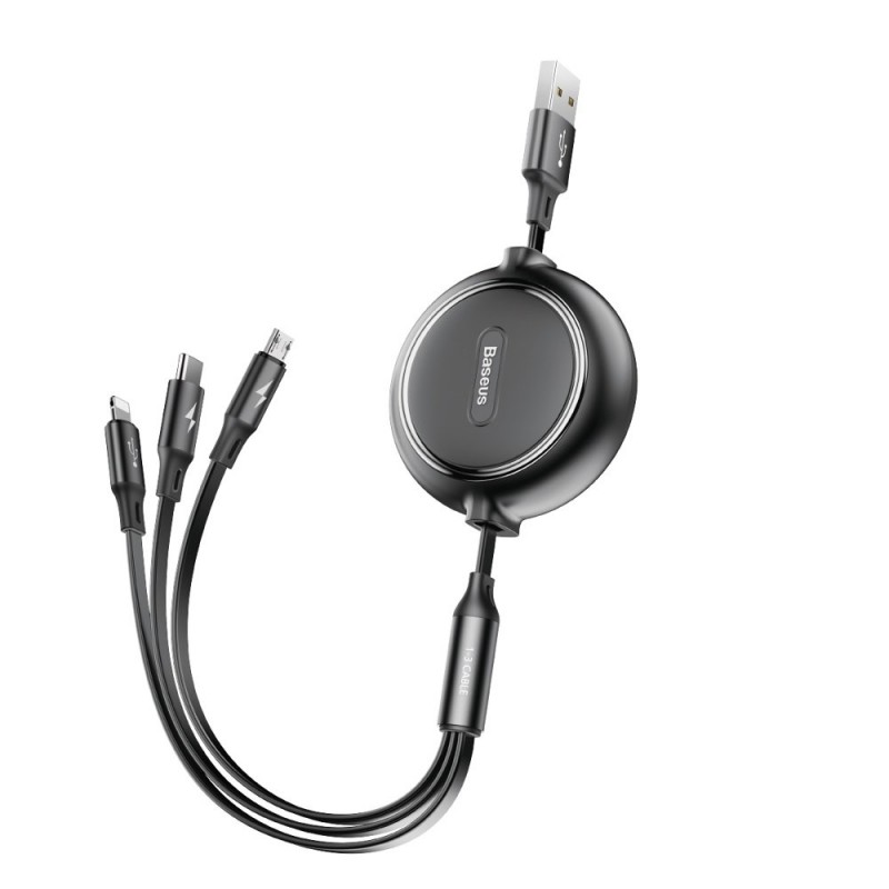 کابل شارژ و انتقال داده سه سر بیسوس Baseus Golden Loop Cable 1.2m CAMLT-JH01