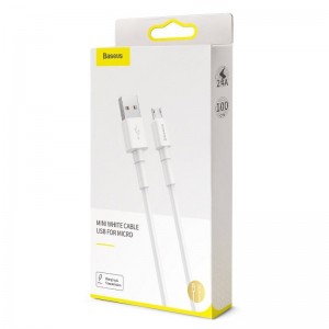 کابل شارژ سریع میکرو یو اس بی بیسوس Baseus Mini White Micro USB Cable 2m