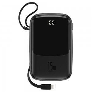 پاوربانک بیسوس با کابل لایتنینگ Baseus Q pow BS-P1001L Digital Display 10000mAh Power Bank