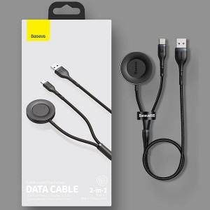 کابل تایپ سی و داک شارژ ساعت بیسوس Baseus Cafule One-for-two Data Cable USB to C+ Watch Charging Dock