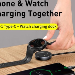 کابل تایپ سی و داک شارژ ساعت بیسوس Baseus Cafule One-for-two Data Cable USB to C+ Watch Charging Dock