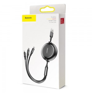 کابل شارژ و انتقال داده سه سر بیسوس Baseus Golden Loop Cable 1.2m
