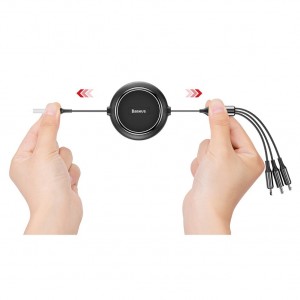 کابل شارژ و انتقال داده سه سر بیسوس Baseus Golden Loop Cable 1.2m